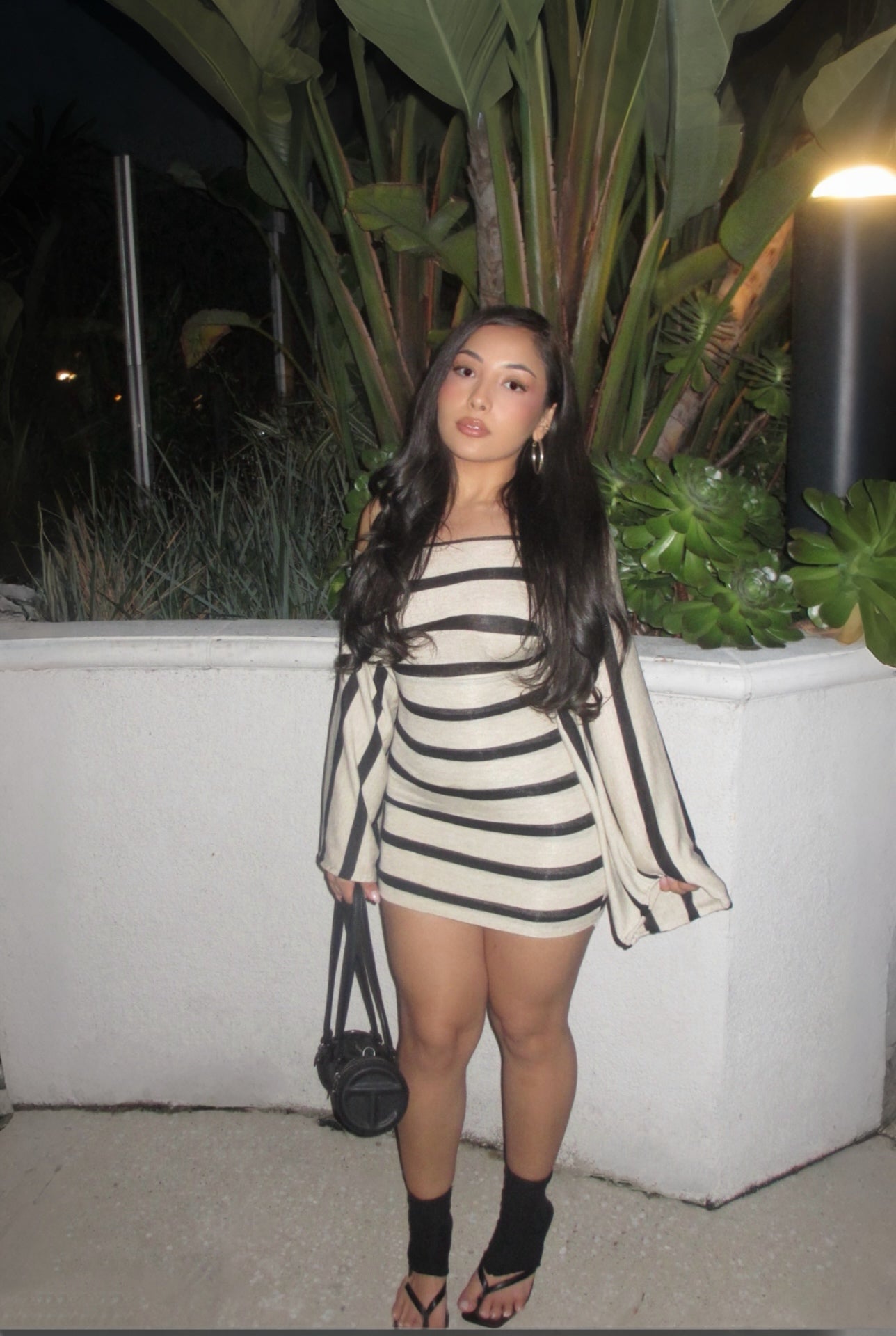 Stripped Long Sleeve Dress